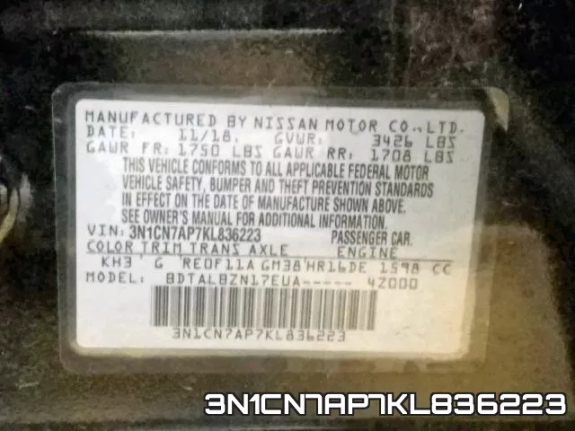 3N1CN7AP7KL836223 фото 2