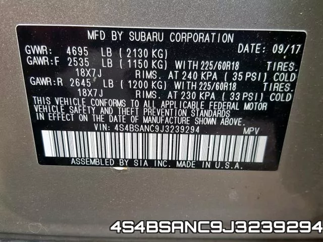 4S4BSANC9J3239294 фото 2