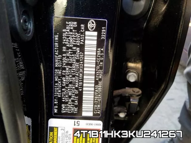 4T1B11HK3KU241267 фото 2