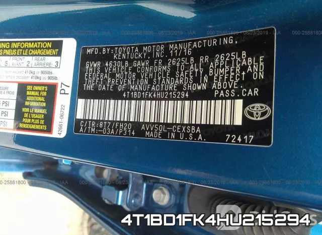 4T1BD1FK4HU215294 фото 10