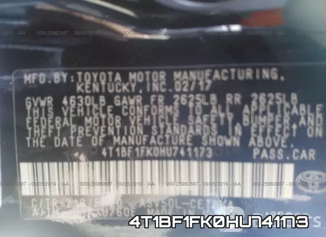 4T1BF1FK0HU741173 фото 9