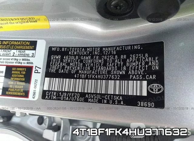 4T1BF1FK4HU377632 фото 10
