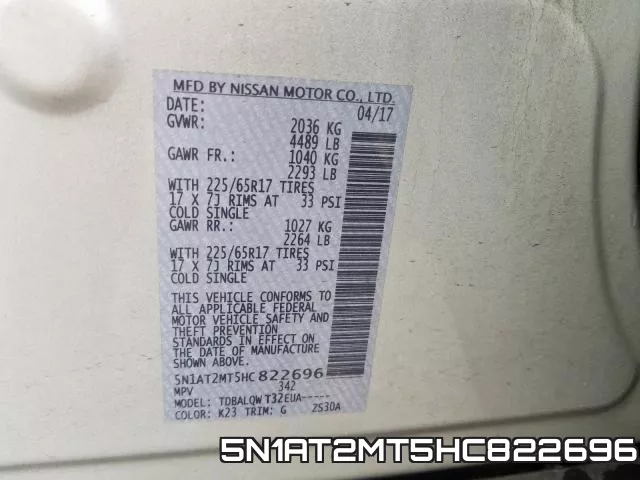 5N1AT2MT5HC822696 фото 2