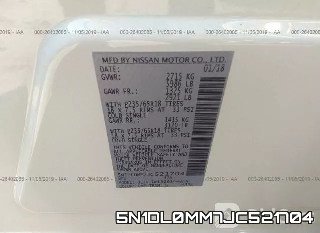 5N1DL0MM7JC521704 фото 10