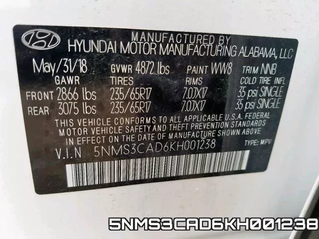5NMS3CAD6KH001238 фото 2