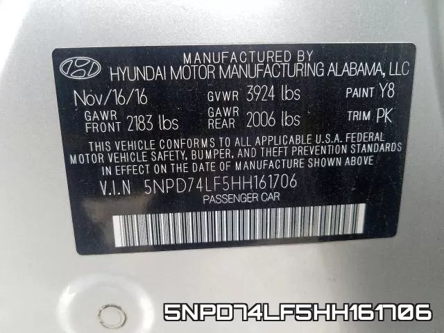 5NPD74LF5HH161706 фото 2