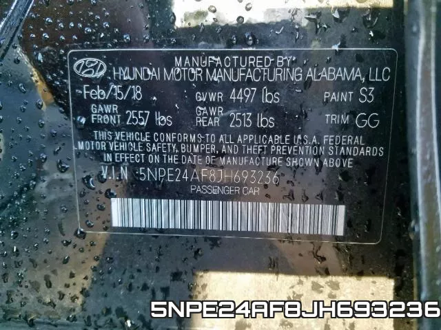 5NPE24AF8JH693236 фото 2