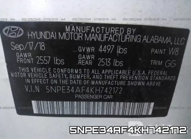 5NPE34AF4KH742172 фото 10