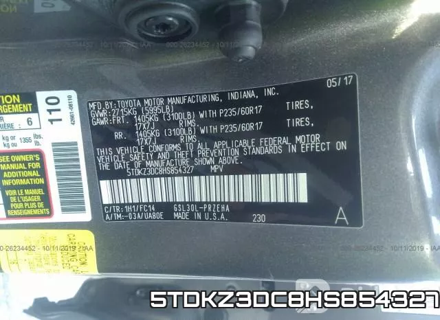 5TDKZ3DC8HS854327 фото 9