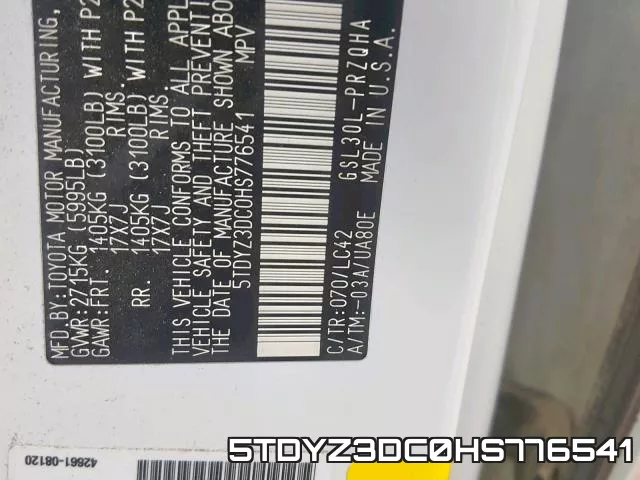 5TDYZ3DC0HS776541 фото 2