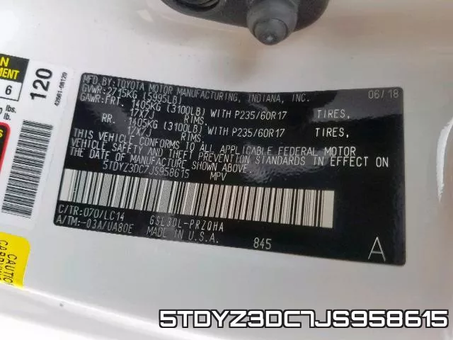5TDYZ3DC7JS958615 фото 2