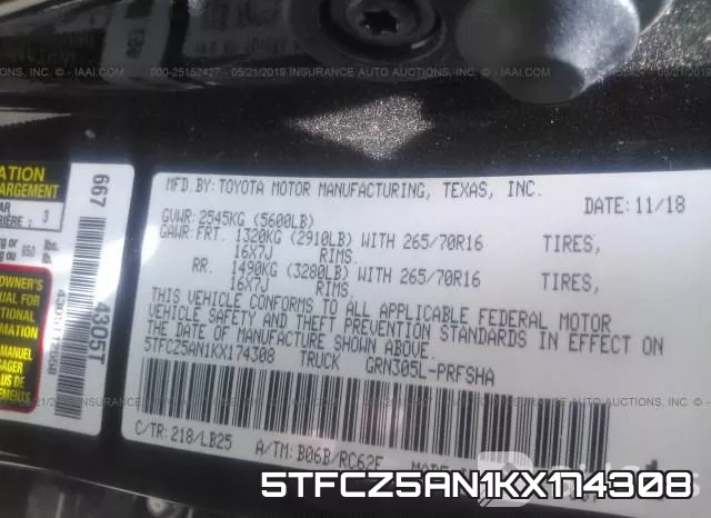 5TFCZ5AN1KX174308 фото 9