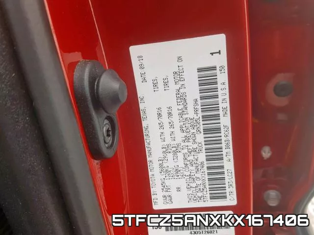 5TFCZ5ANXKX167406 фото 2