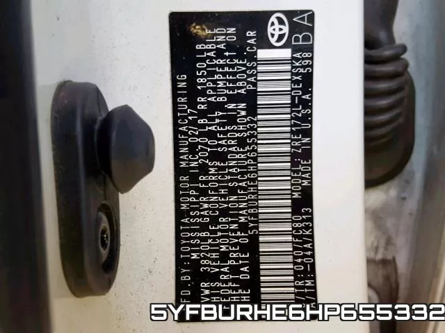 5YFBURHE6HP655332 фото 2