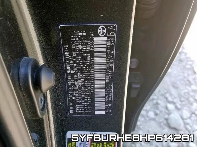 5YFBURHE8HP614281 фото 2
