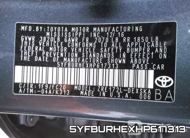 5YFBURHEXHP617313 фото 10