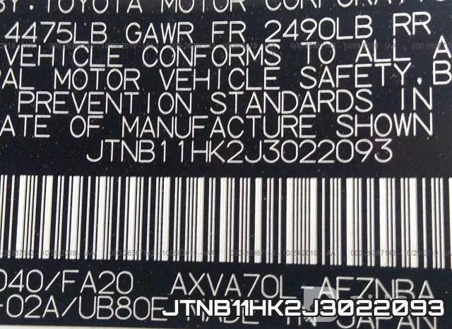 JTNB11HK2J3022093 фото 10