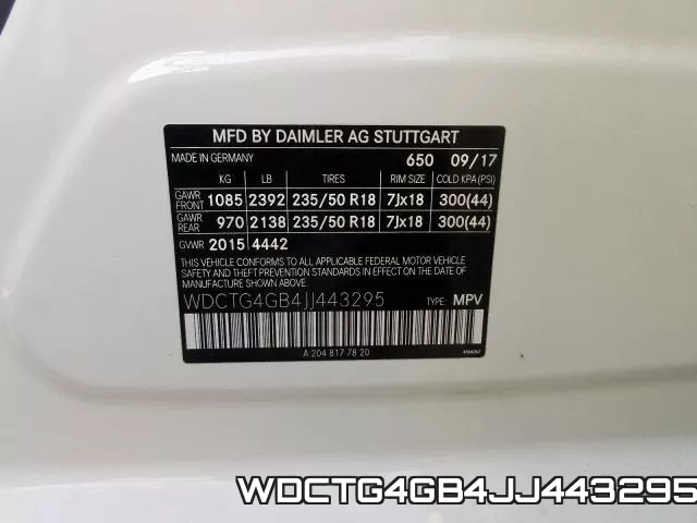 WDCTG4GB4JJ443295 фото 2