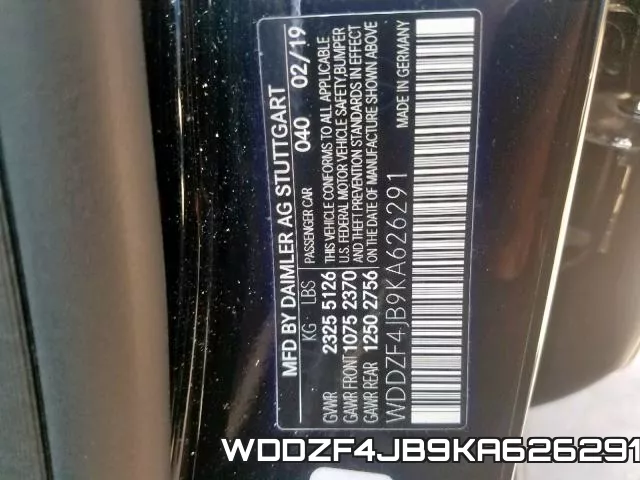 WDDZF4JB9KA626291 фото 2