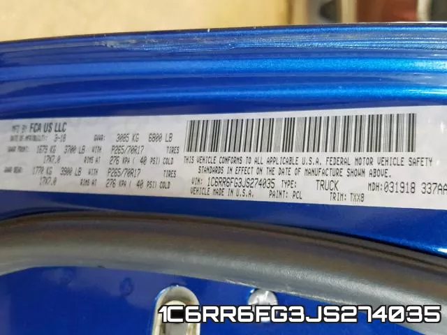1C6RR6FG3JS274035 фото 2