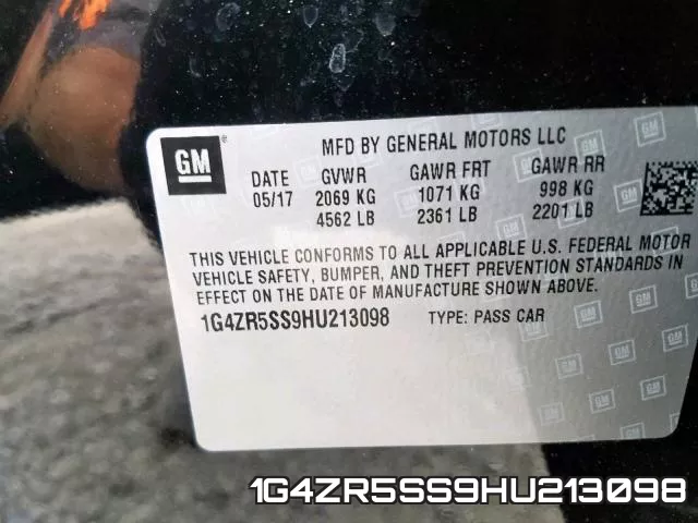 1G4ZR5SS9HU213098 фото 2