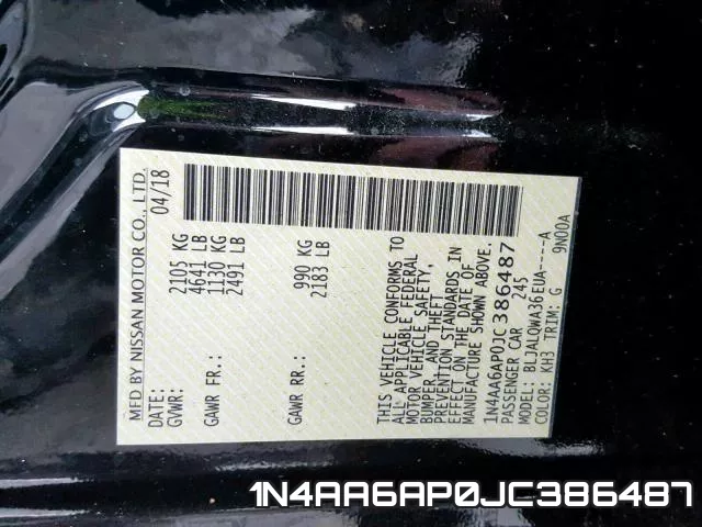 1N4AA6AP0JC386487 фото 2