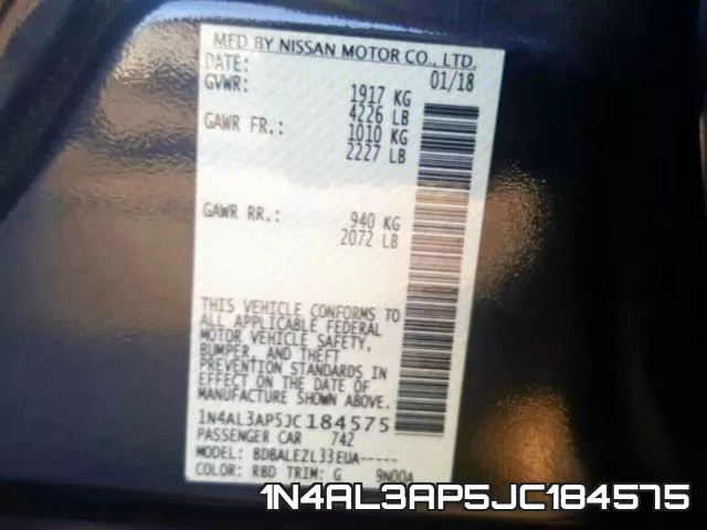 1N4AL3AP5JC184575 фото 2
