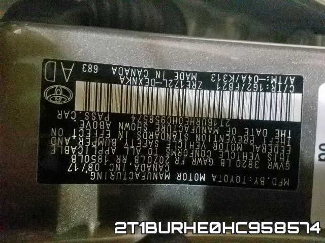 2T1BURHE0HC958574 фото 2