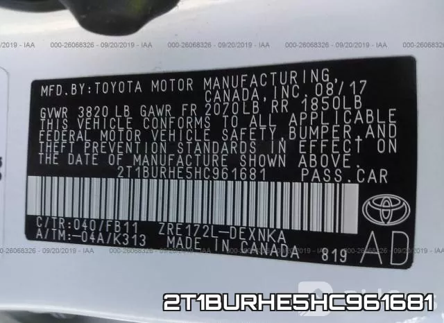 2T1BURHE5HC961681 фото 10