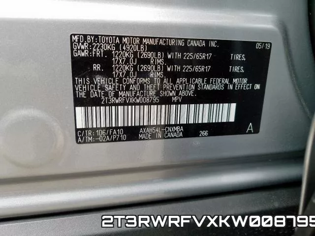 2T3RWRFVXKW008795 фото 2