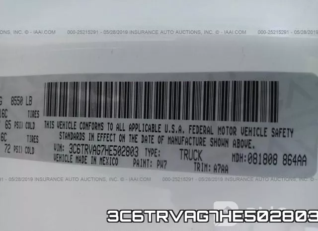 3C6TRVAG7HE502803 фото 10