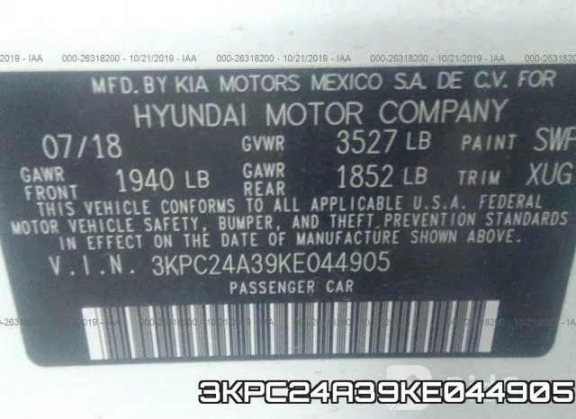3KPC24A39KE044905 фото 10
