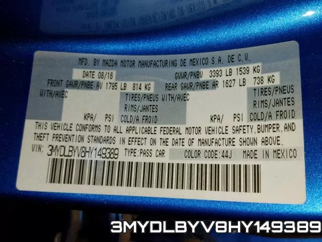 3MYDLBYV8HY149389 фото 2