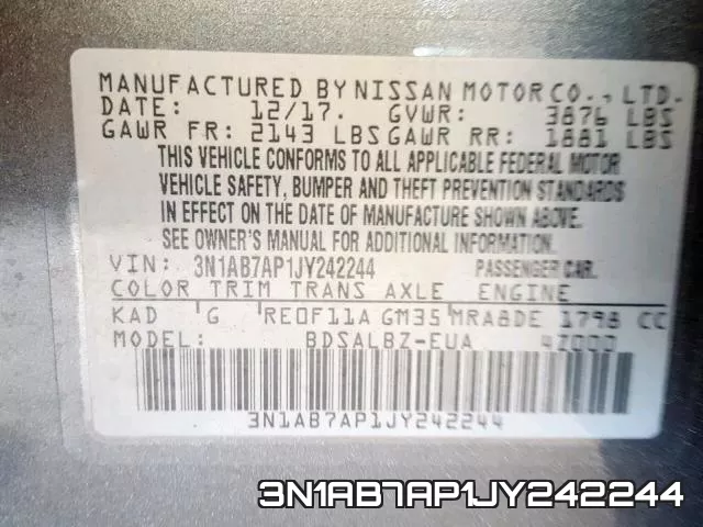 3N1AB7AP1JY242244 фото 2