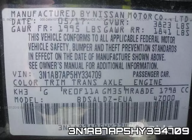 3N1AB7AP5HY334709 фото 10