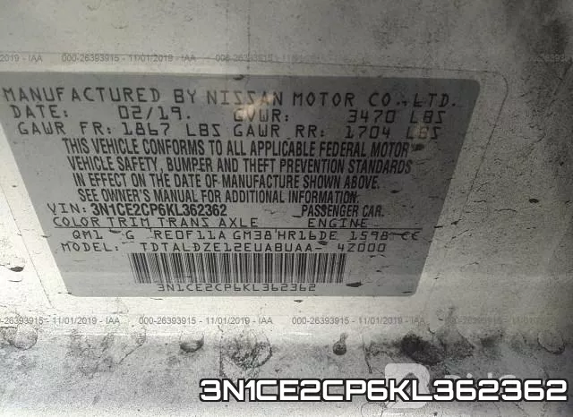 3N1CE2CP6KL362362 фото 8