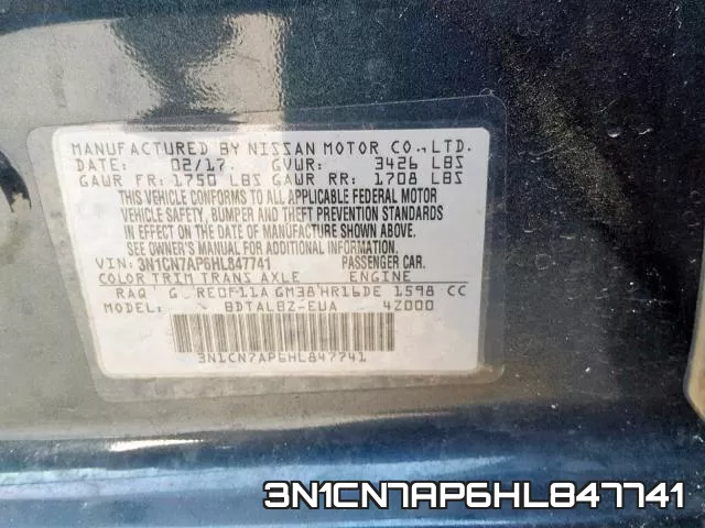 3N1CN7AP6HL847741 фото 2