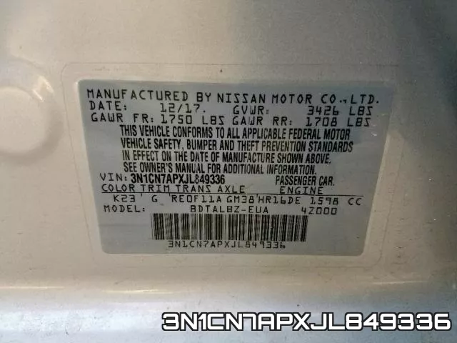 3N1CN7APXJL849336 фото 2