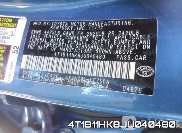 4T1B11HK8JU040480 фото 10