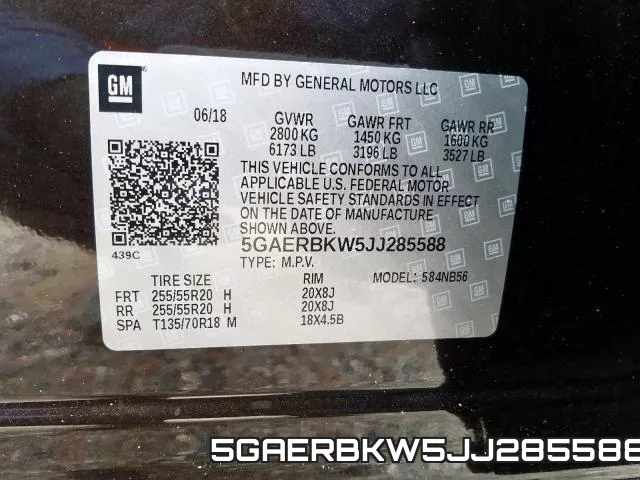 5GAERBKW5JJ285588 фото 2