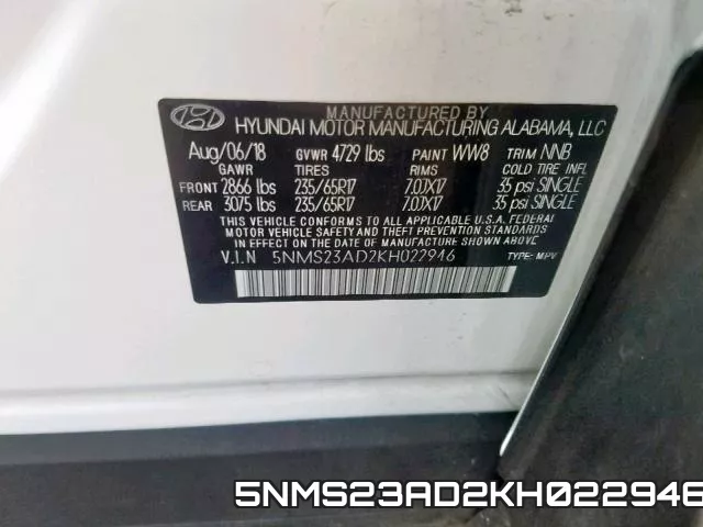 5NMS23AD2KH022946 фото 2