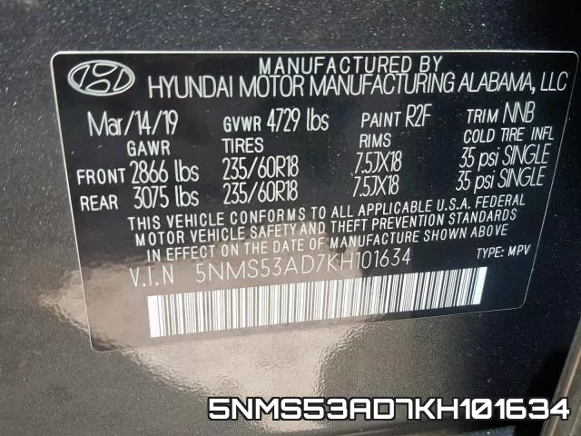 5NMS53AD7KH101634 фото 2