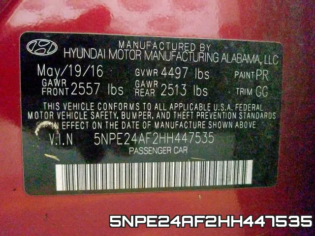 5NPE24AF2HH447535 фото 2