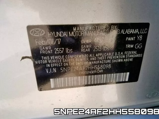 5NPE24AF2HH558098 фото 2