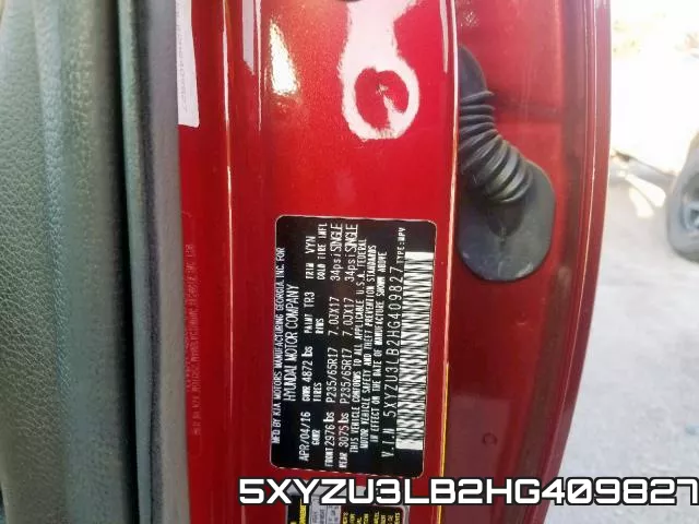 5XYZU3LB2HG409827 фото 2