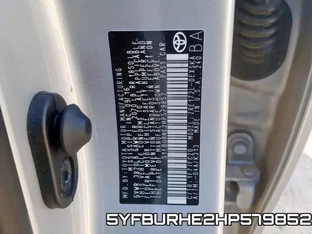 5YFBURHE2HP579852 фото 2