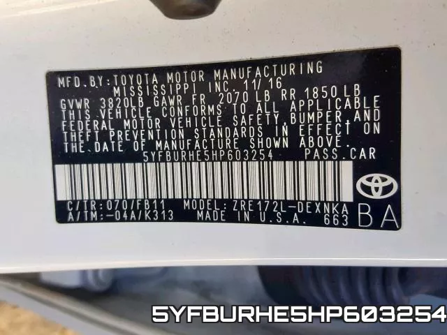 5YFBURHE5HP603254 фото 2