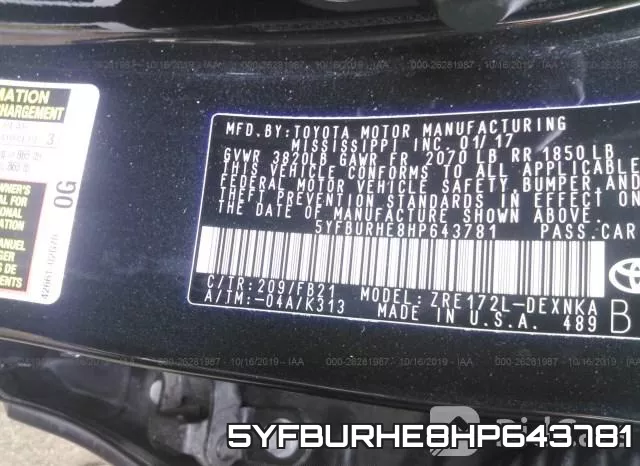 5YFBURHE8HP643781 фото 10