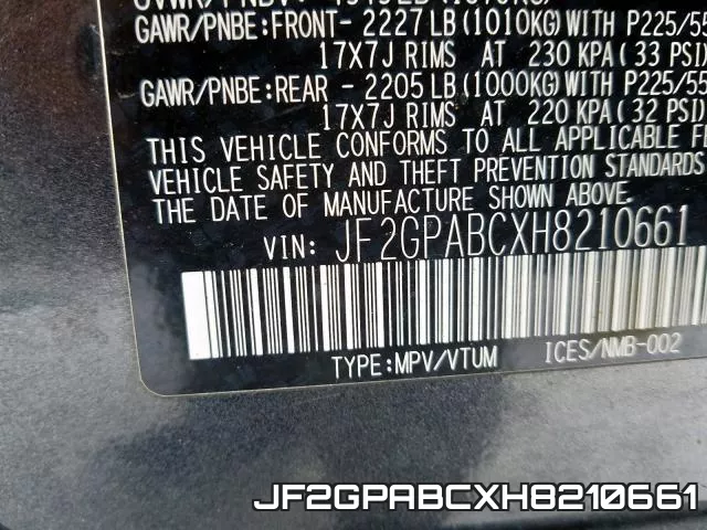 JF2GPABCXH8210661 фото 2