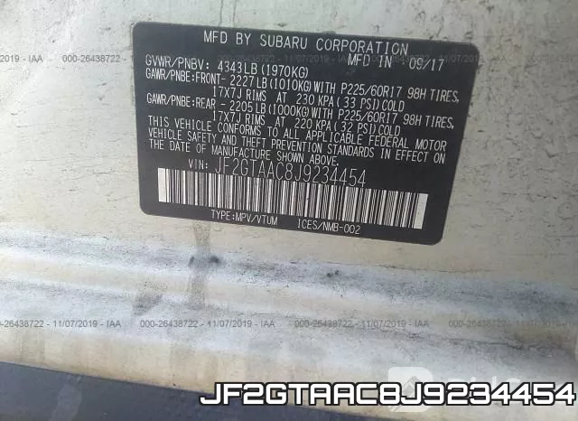 JF2GTAAC8J9234454 фото 9